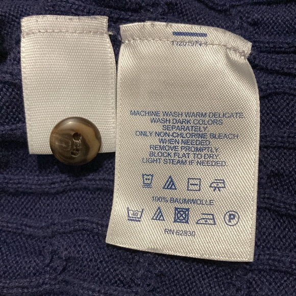 Lands’ End Blue Cable Knit Cardigan Sweater - small - Picture 5 of 5